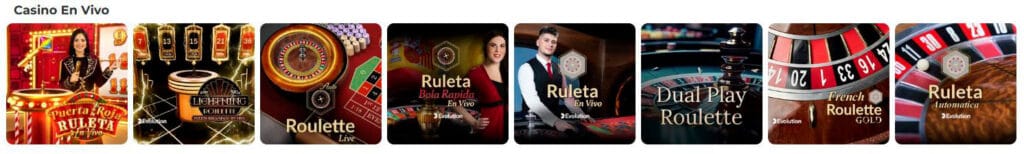 Juegos en vivo del casino Gratogana